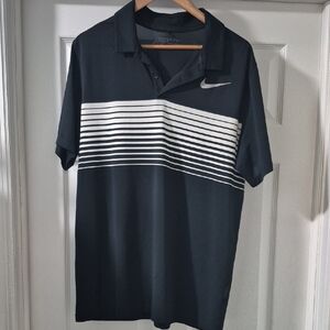 NikeGolf Dynamic Black and White Polo Dri-Fit Shirt